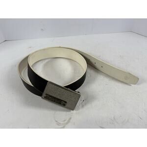 Timberland Reversible Leather Belt Black White Buckle Men’s ~46”